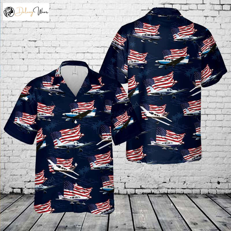 Piper PA-28 Cherokee 4th Of July Hawaiian Shirt Gift for Men Women Fans – Patriotic Men s Aloha Shirt Gift for Men Women Fans