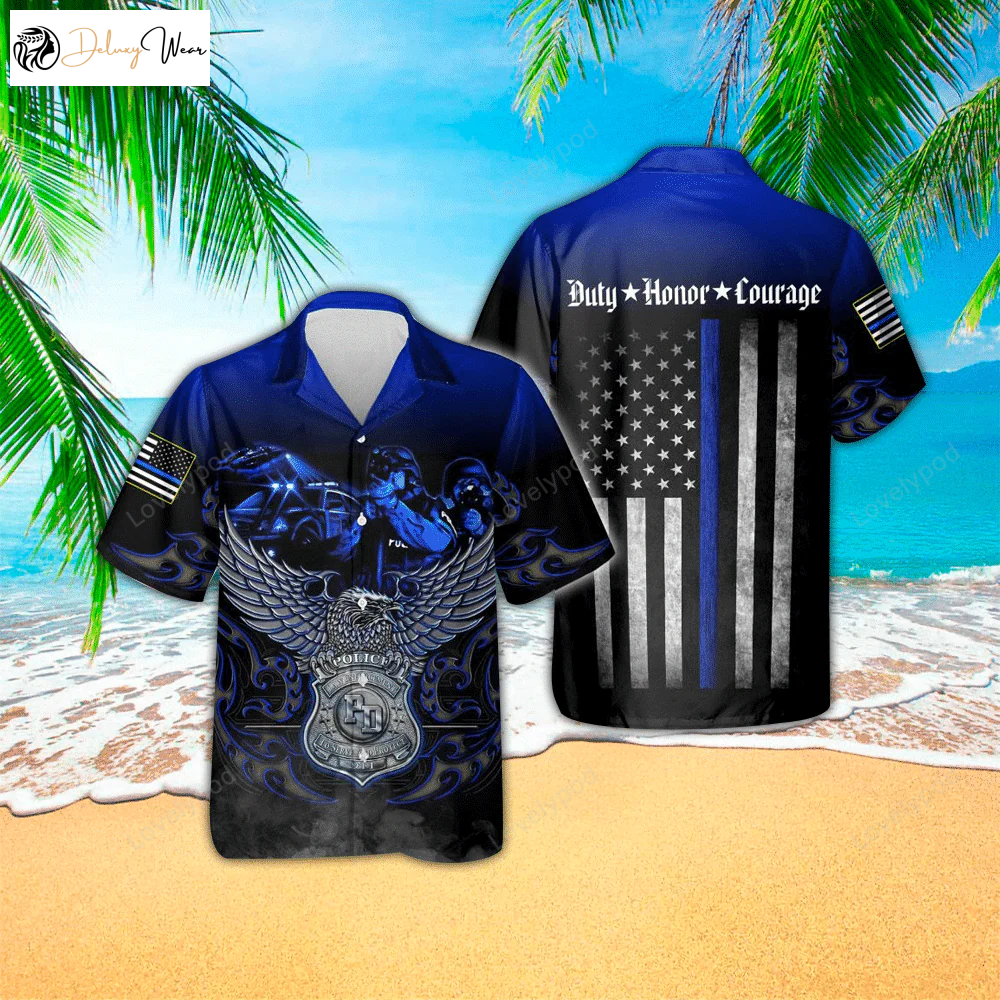 Stylish Police Hawaiian Shirt Gift for Men Women Fans for Men – Perfect Police Gifts