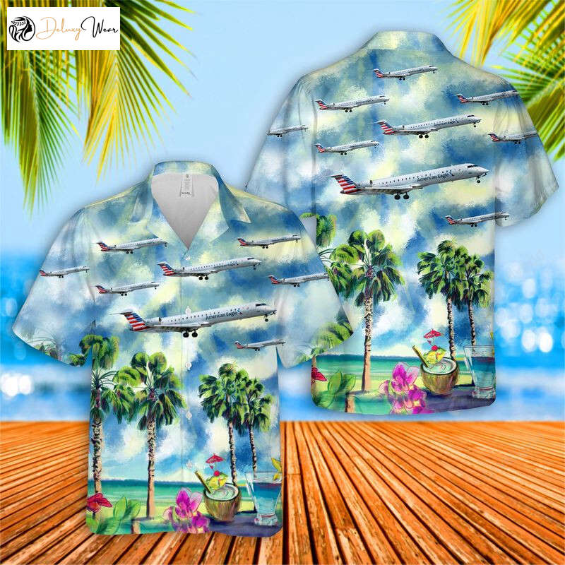 Get the Stylish PSA Airlines Bombardier CRJ-701ER Hawaiian Shirt Gift for Men Women Fans – Perfect for Aviation Enthusiasts!