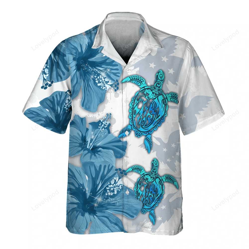Vibrant Red Bird Turtle 3D Hawaiian Shirt Gift for Men Women Fans for Men – Tropical Paradise Design