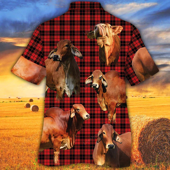 Red Brahman Cattle Lovers Hawaiian Shirt Gift for Men Women Fans – Cow Aloha Gift