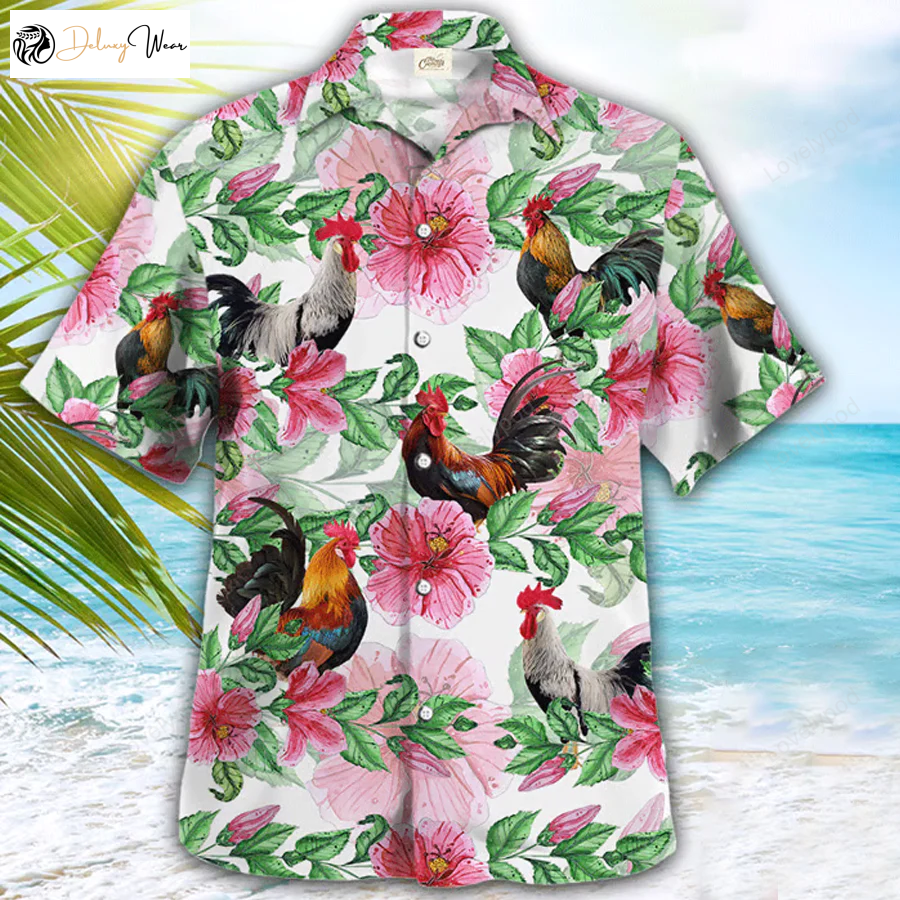 Rooster Hawaiian Shirt Gift for Men Women Fans: Farmer & Funny Summer Tropical Shirt Gift for Men Women Fanss – Perfect Gift for Him