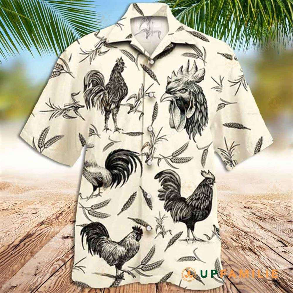 Custom Tropical Rooster Hawaiian Shirt Gift for Men Women Fans for Men & Women – Stylish White Design
