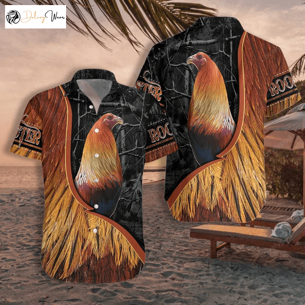 Farm Animal Print Hawaiian Shirt Gift for Men Women Fans – Rooster & Cow Design Summer Gifts for Men & Women