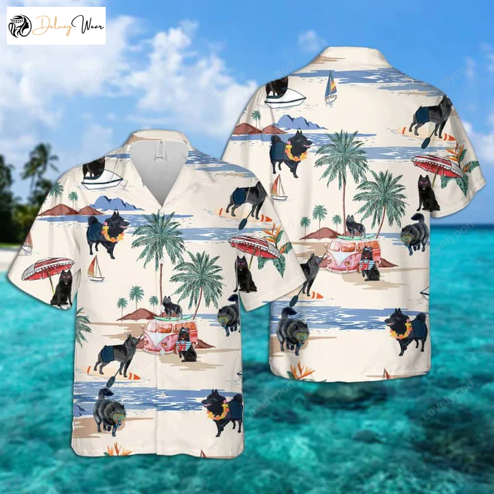 Schipperke Summer Beach Hawaiian Shirt Gift for Men Women Fans – Men s & Women s Aloha Short Sleeve Beachwear