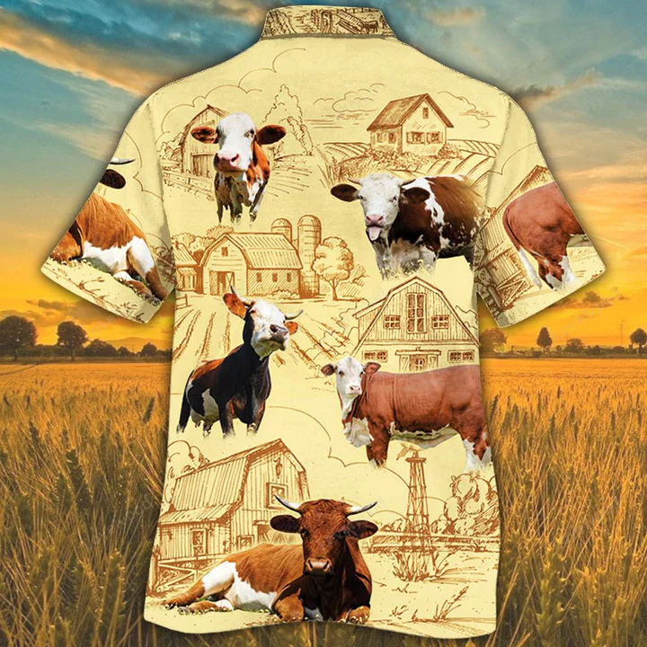 Simmental Cattle Lovers Hawaiian Shirt Gift for Men Women Fans: Stylish Summer Attire for Men