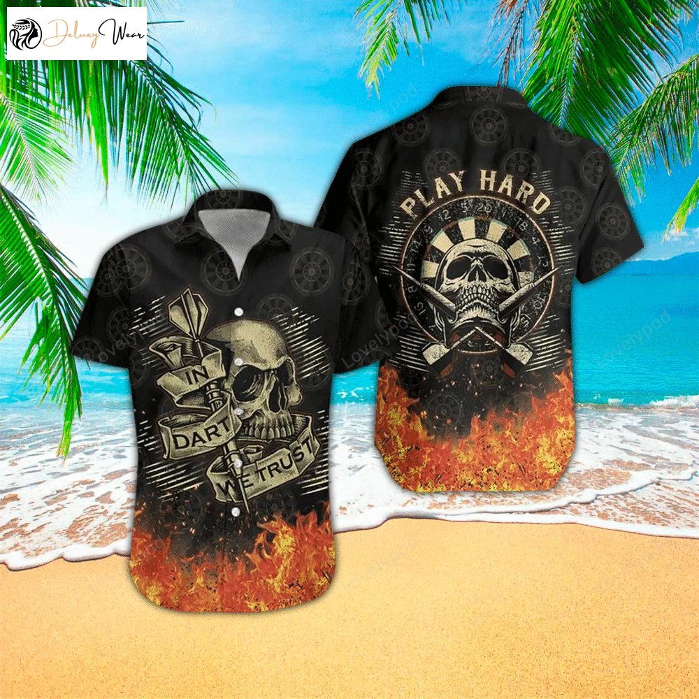 Skull Dart Hawaiian Shirt Gift for Men Women Fans: Play Hard Perfect Clothing for Skull Lovers – Men Women Adults