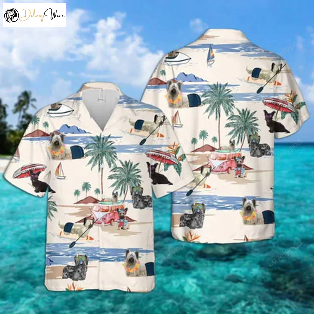 Men s Skye Terrier Hawaiian Shirt Gift for Men Women Fans – Short Sleeve Aloha Beach Summer Beachwear