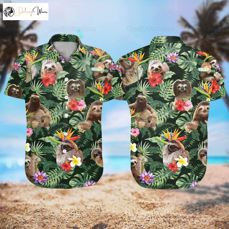 Sloth Hawaii Shirt Gift for Men Women Fans: Funny Hawaiian Shirt Gift for Men Women Fans for Men & Sloth Lovers