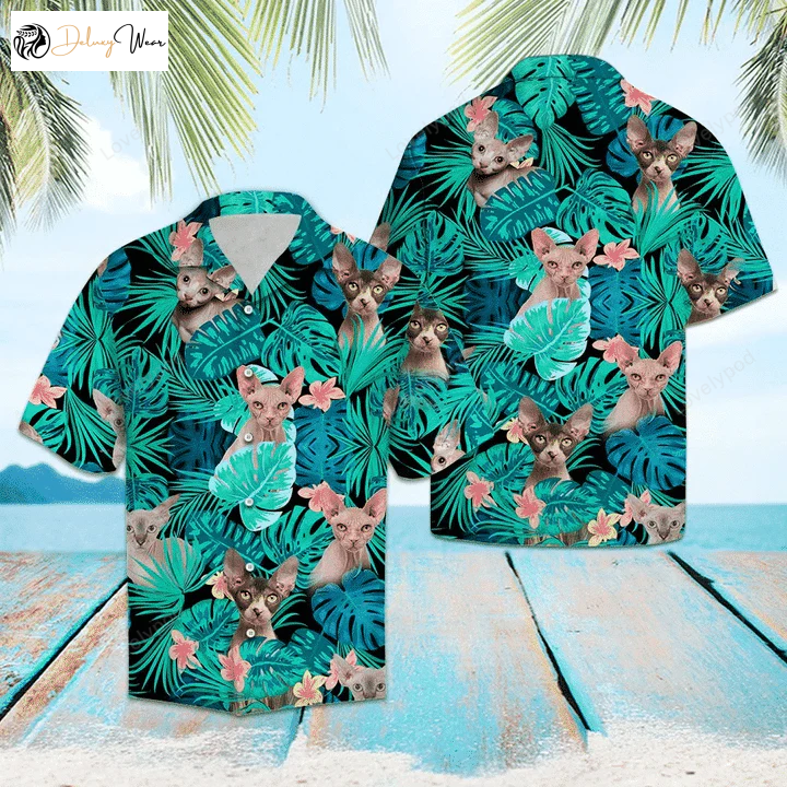 Sphynx Tropical Forest Hawaiian Shirt Gift for Men Women Fans: Vibrant Pattern for a Stylish Summer Look