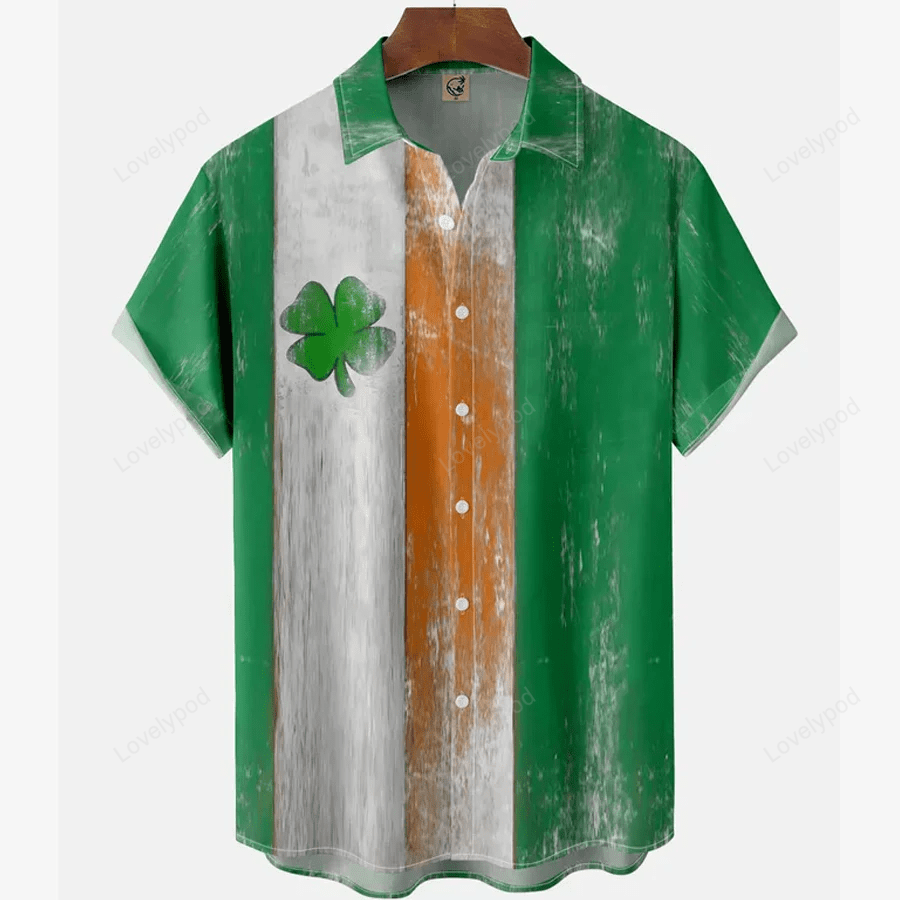 St Patrick s Day Shamrock Gradient Hawaiian Shirt Gift for Men Women Fans – Unisex Green Beachwear