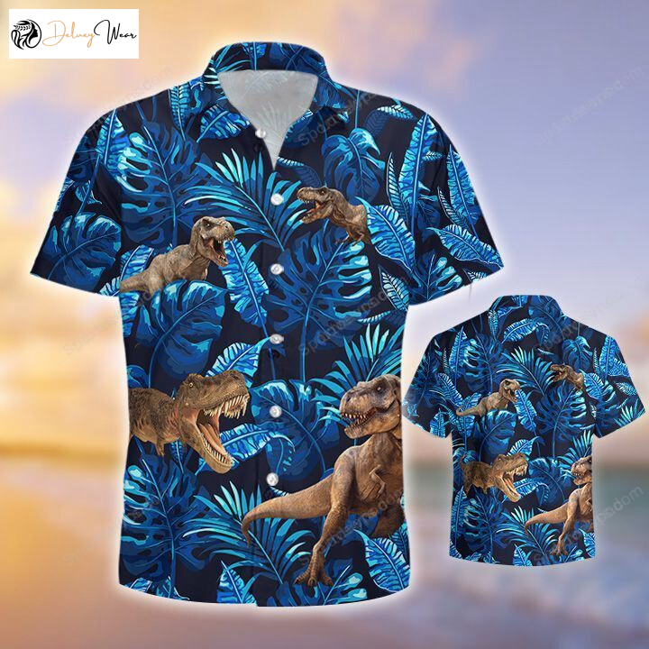 T Rex Tropical Hawaiian Shirt Gift for Men Women Fans: Summer Gift for Men Aloha Beach Style