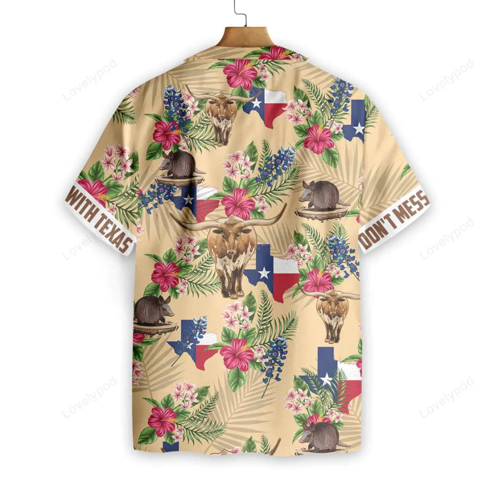 Stylish Texas Hawaiian Shirt Gift for Men Women Fans: Bluebonnet Cream Insignia – Shop Now!