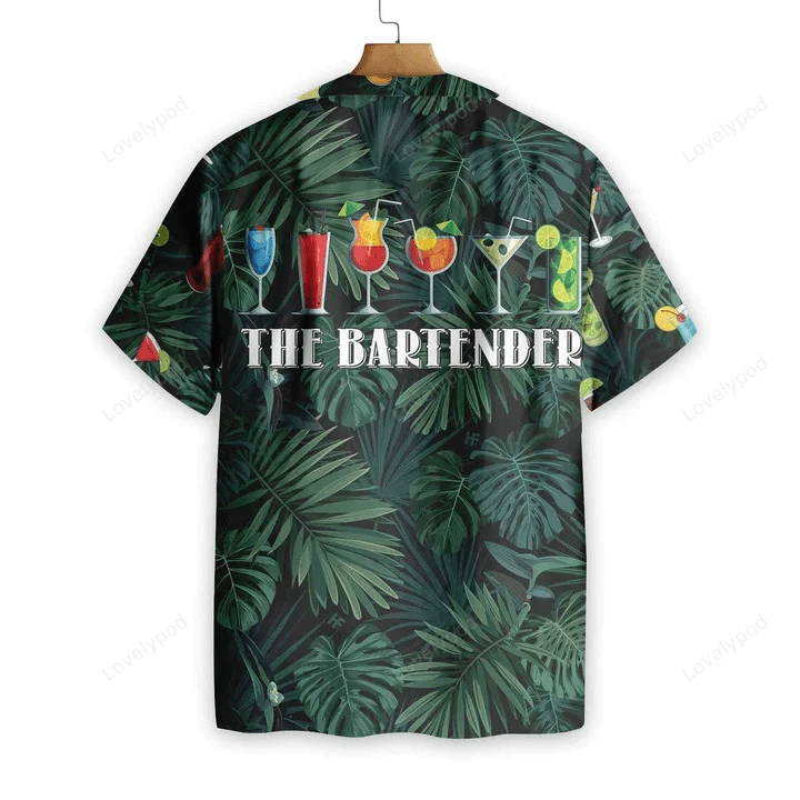 Tropical Bartender Cocktails On Leaf Pattern Hawaiian Shirt Gift for Men Women Fans – Summer Men & Women s Hawaiian Shirt Gift for Men Women Fans