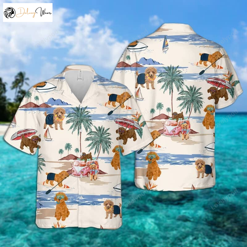 Stylish Toy Poodle Hawaiian Shirt Gift for Men Women Fans for Dogs Summer Beach Short Sleeve Design