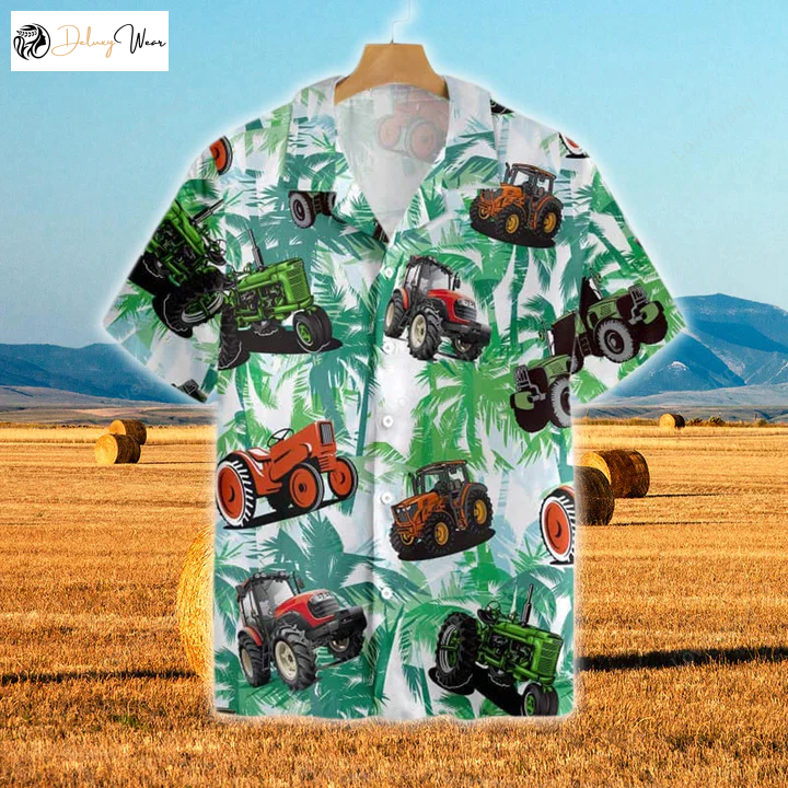 Tractors Tropical Plants 3D Hawaiian Shirt Gift for Men Women Fans – Perfect Gift for Men & Women