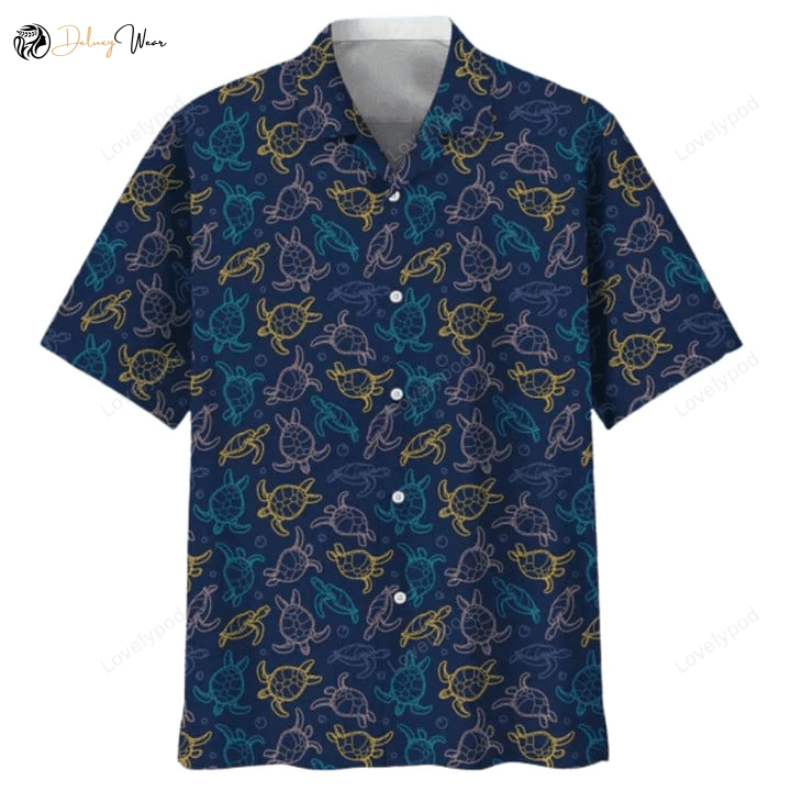 Turtle Pattern Hawaiian Shirt Gift for Men Women Fans: 3D Full Print Aloha Beach Shirt Gift for Men Women Fanss – Perfect for Turtle Lovers!