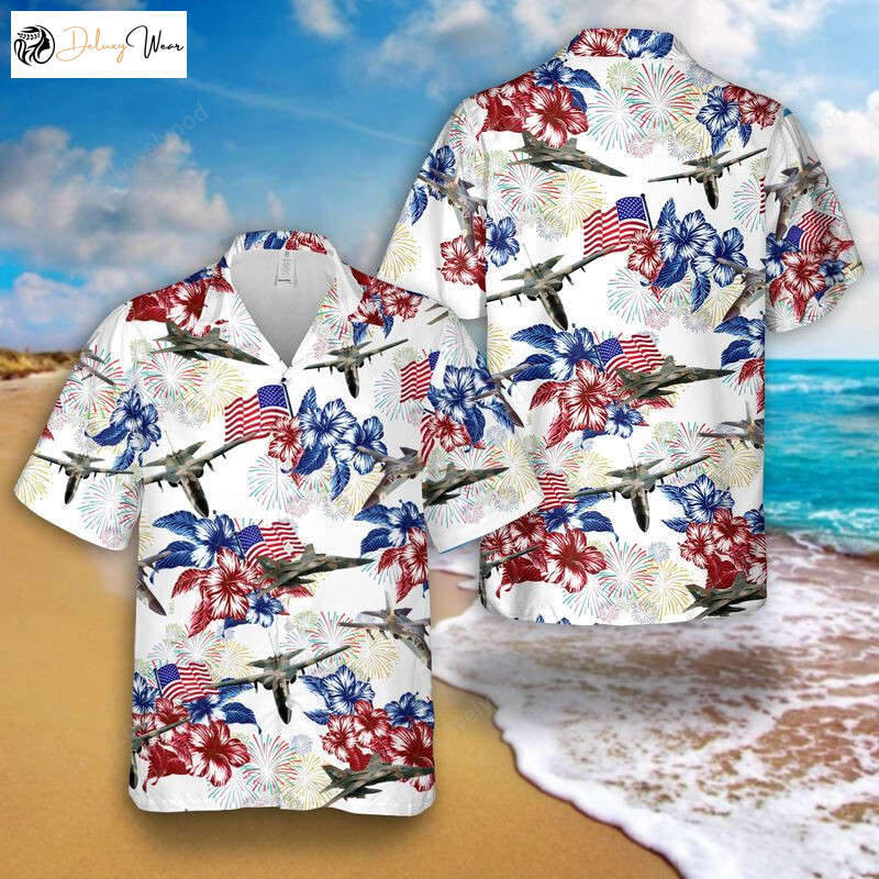 4th of July Patriotic Hawaiian Shirt Gift for Men Women Fans: US Air Force F-111 Aardvark – Men s
