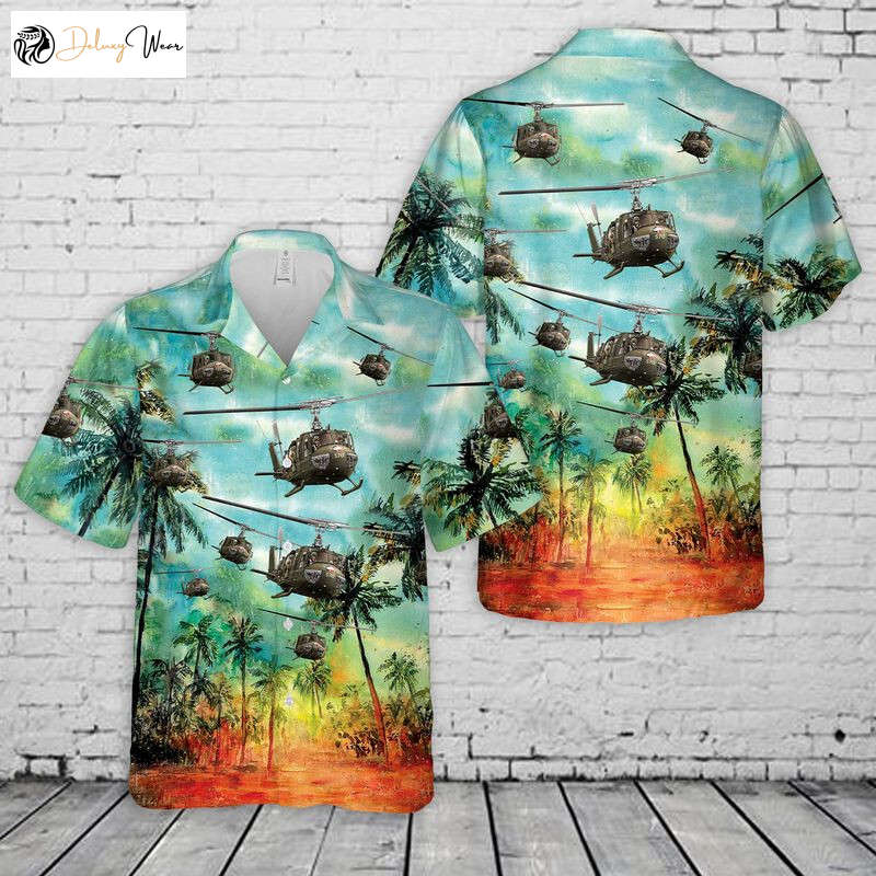Authentic US Army Bell UH-1 Huey Hawaiian Shirt Gift for Men Women Fans – Men s Short Sleeve Unique Military Apparel