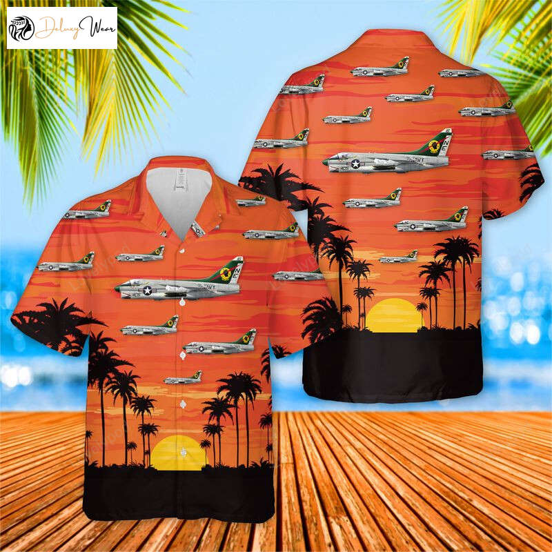 US Navy A7E Corsair II VA-25 Hawaiian Shirt Gift for Men Women Fans Men s Short Sleeve Aloha Shirt Gift for Men Women Fans