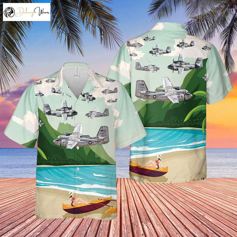 US Navy Grumman C-1 Trader COD VRC-50 Hawaiian Shirt Gift for Men Women Fans – Short Sleeve Men s Hawaiian Shirt Gift for Men Women Fans