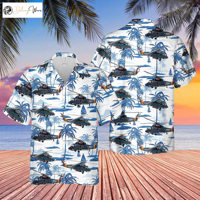 US Navy Kaman SH-2 Seasprite Hawaiian Shirt Gift for Men Women Fans – Men s Short Sleeve Aloha Shirt Gift for Men Women Fans