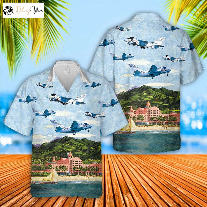 US Navy Lockheed US-3A Viking COD VRC-50 Hawaiian Shirt Gift for Men Women Fans – Stylish Men s Short Sleeve Aloha Shirt Gift for Men Women Fans