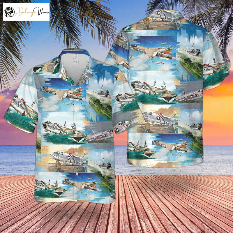 US Navy F-8 Crusader Hawaiian Shirt Gift for Men Women Fans – Short Sleeve Men s Hawaiian Shirt Gift for Men Women Fans
