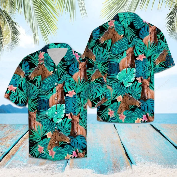 Vivid Forest American Saddlebred Hawaiian Shirt Gift for Men Women Fans for Men – Horse Aloha Shirt Gift for Men Women Fans