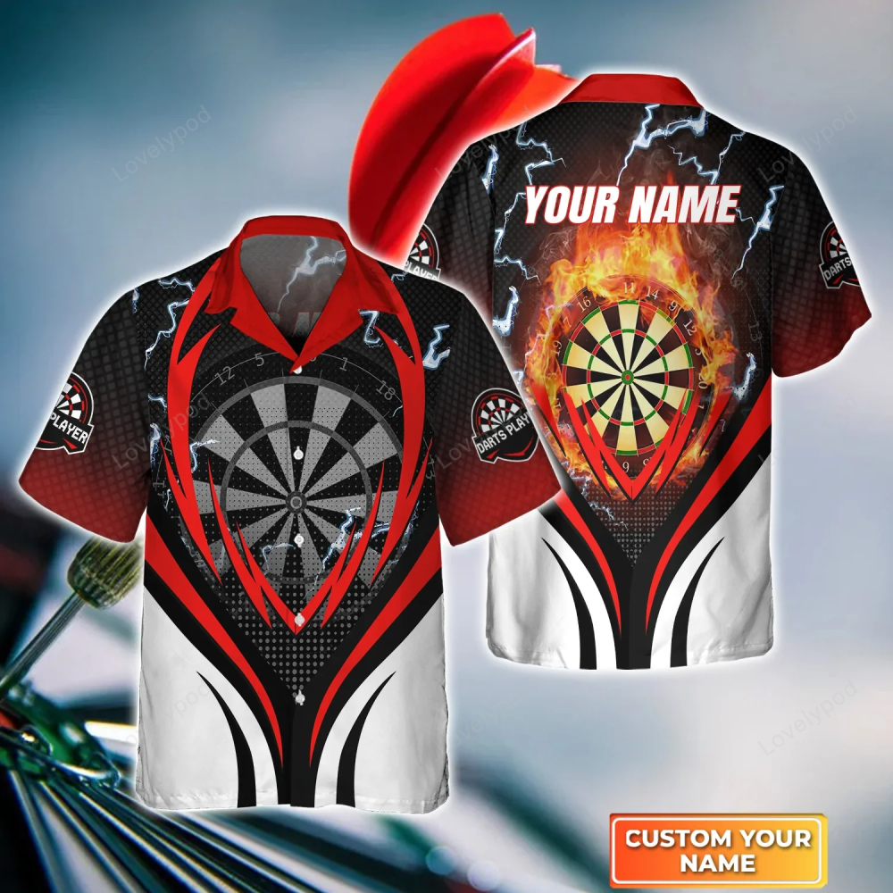 Men s Wolf And Darts Hawaiian Shirt Gift for Men Women Fans – Perfect Gift for Dart Team Players
