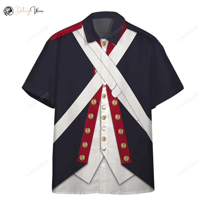 Custom 3D Continental Army Short Sleeve Shirt – Hawaiian Style for Men & Women