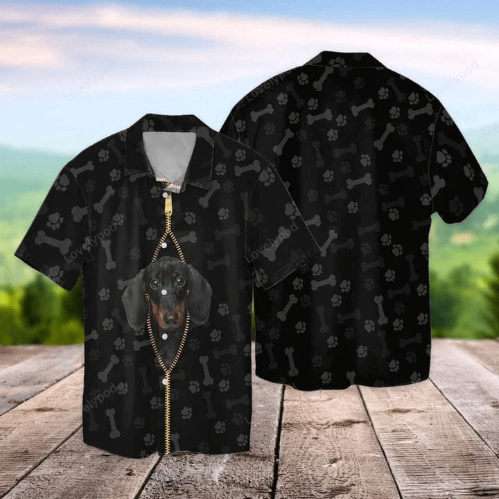 Black Dachshund 3D Full Print Shirt – Hawaiian Hoodie & Zipper Hoodie for Humans