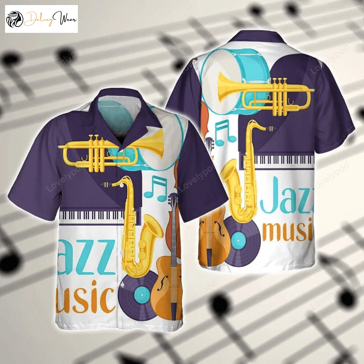 3D Full Printed Jazz Music Hawaiian Shirts for Men and Women – Saxophone Hawaii Shirts Unisex Hawaiian Shirt