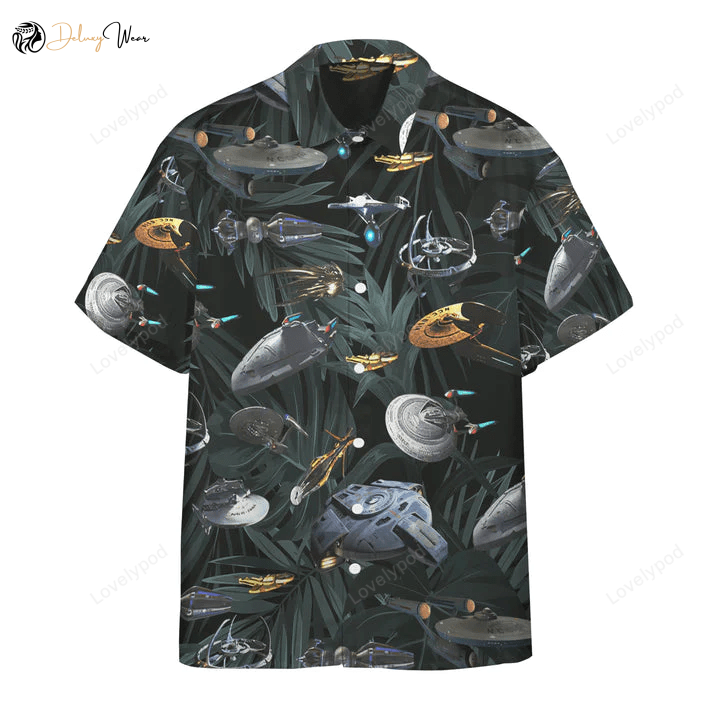 Custom 3D Star Trek Space Ships Hawaiian Shirt – Boldly Go in Style!