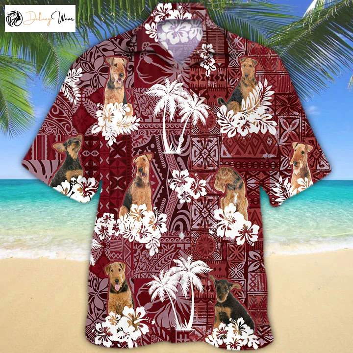 Airedale Terrier Hawaiian Shirt: Tropical Gift for Him – Funny & Stylish Tropical Shirts