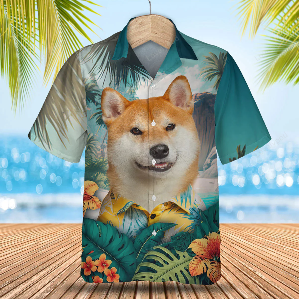 Men s Akita Inu 3D All Over Print Hawaiian Shirt – Perfect Summer Gift for Dog Lovers