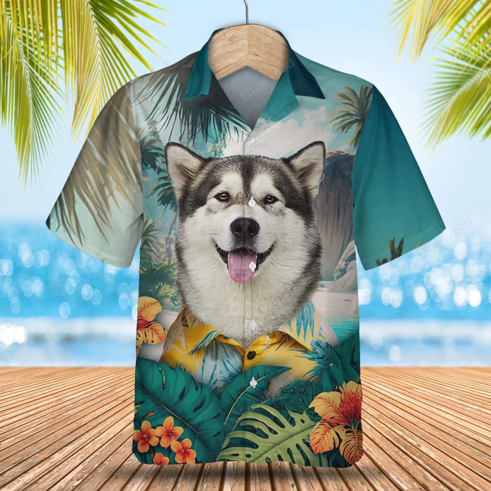 Alaskan Malamute 3D Hawaiian Shirt for Men – Dog Lover s Summer Gift