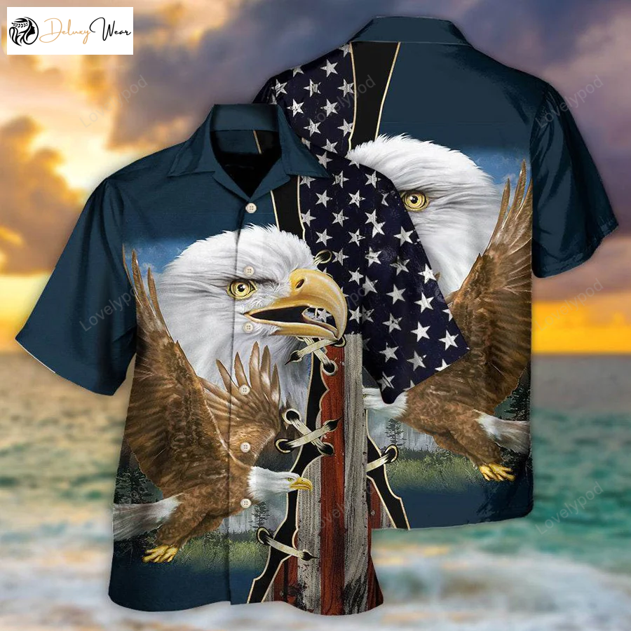 Wildlife Faith Hawaiian Shirt: Celebrate 4th of July with American Eagle – Men & Women