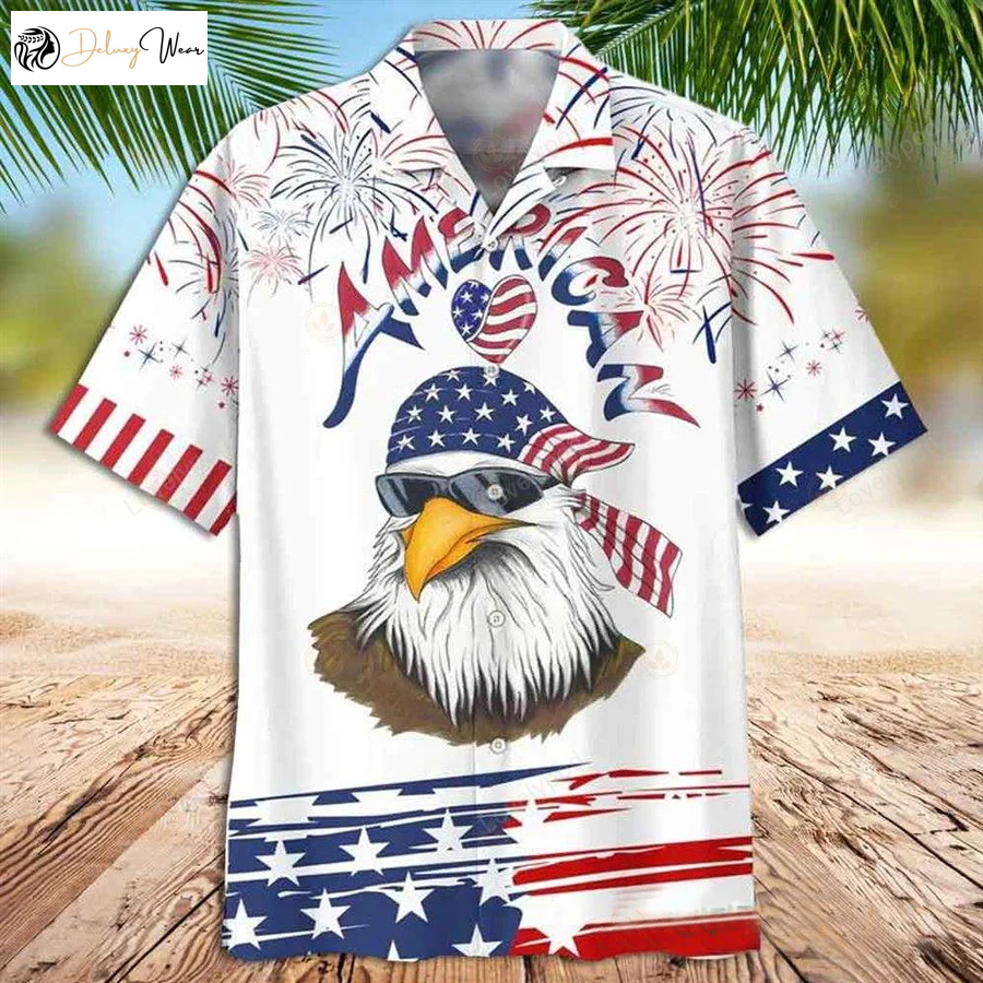 American Eagle Hawaiian Shirt: Cool Independence Day Tee for Men & Women