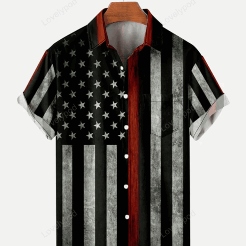4th of July Hawaiian Shirt: American Tractor Aloha Shirt for a Stylish Summer