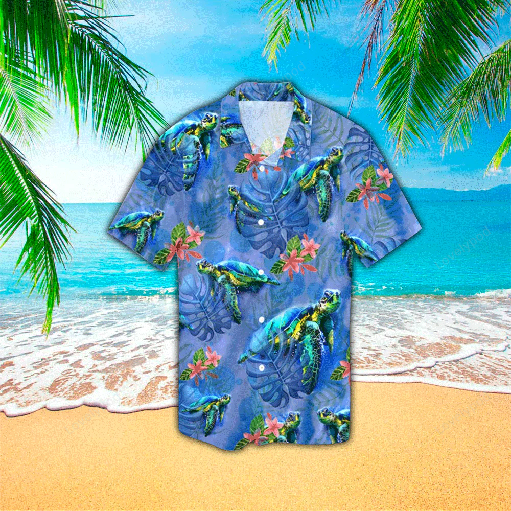Premium American Turtle Flag Hawaiian Shirt: 3D Print Polyester Fabric