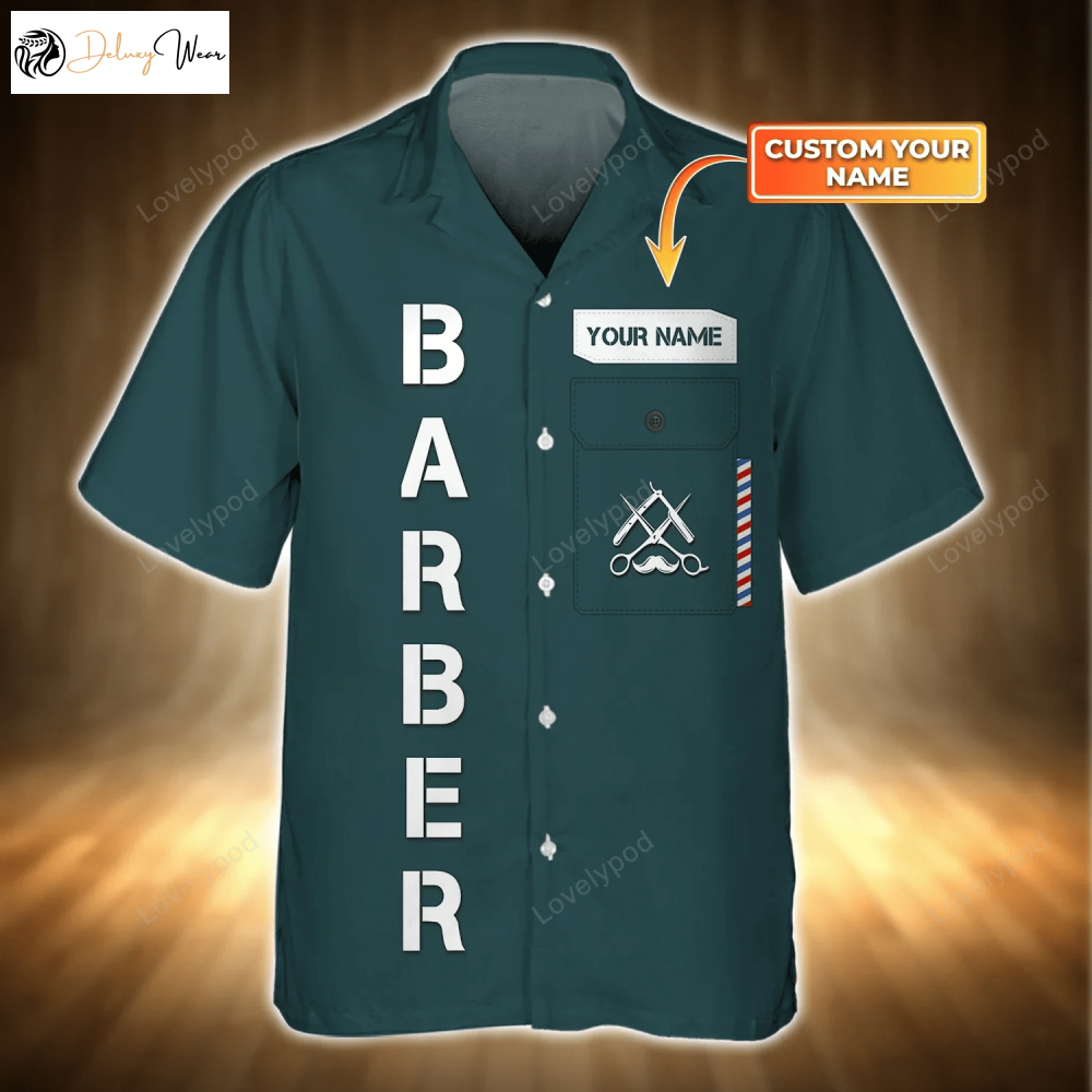 Barber Shop Hawaiian Shirt: Unique Gift for Hair Dresser & Salon – 3D Design