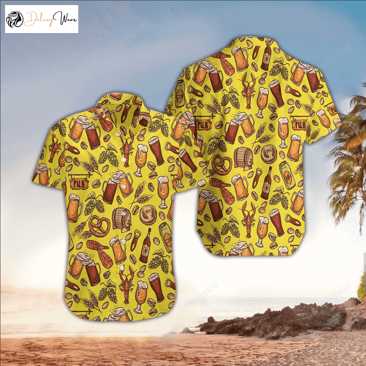 Beer Hawaiian Shirt for Men: Perfect Beer Lover s Gift & Beer Day Attire