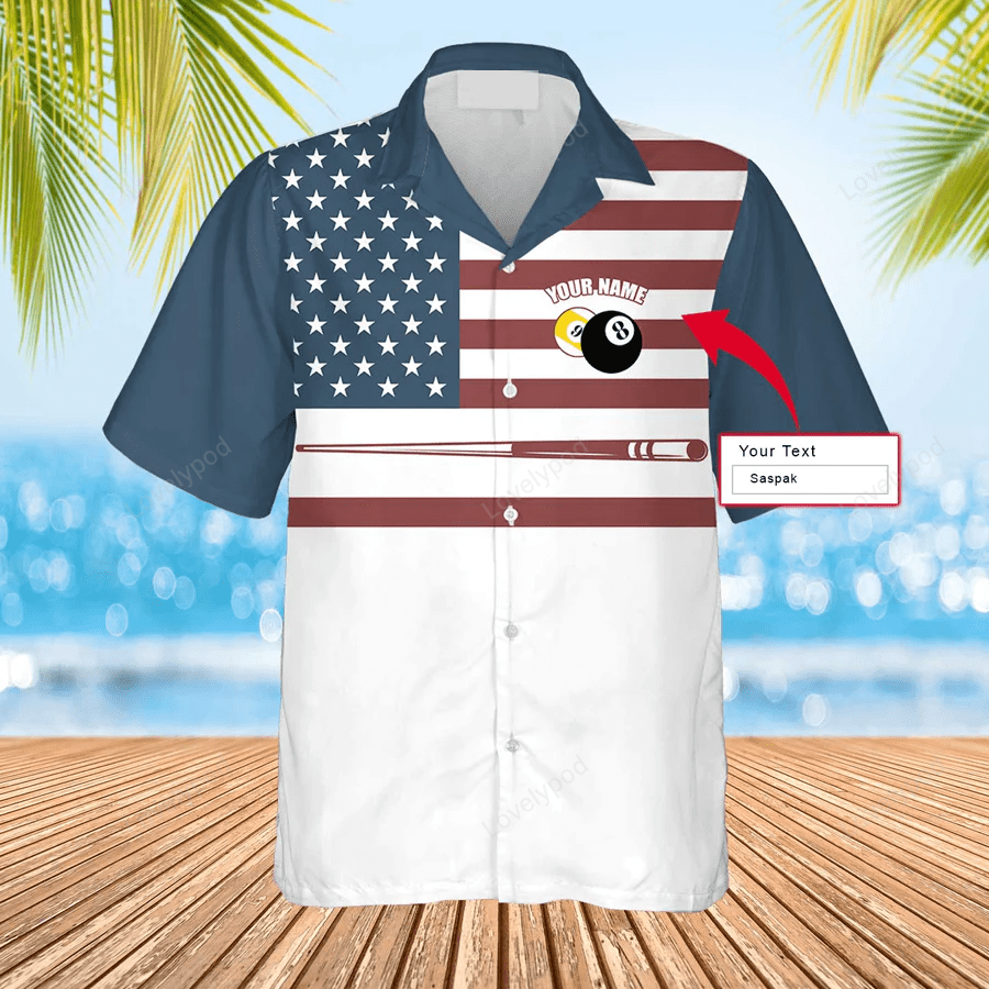 Custom Billiard Hawaiian Shirt: Personalized Pool Player Name Aloha Shirt for Billiards Fans