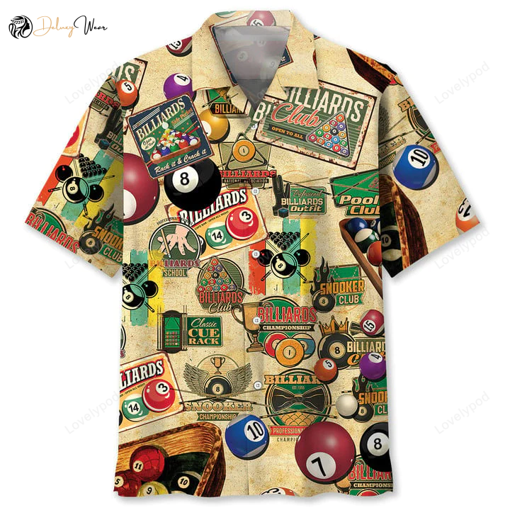 Vintage Hawaiian Billiard Shirt – Perfect Gift for Men & Billiard Team Players
