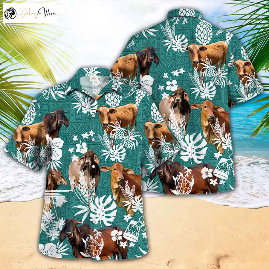 Brahman Cow Hawaiian Shirt for Cow Lovers Men s Funny Gift Cow Shirts Hawaiian Style