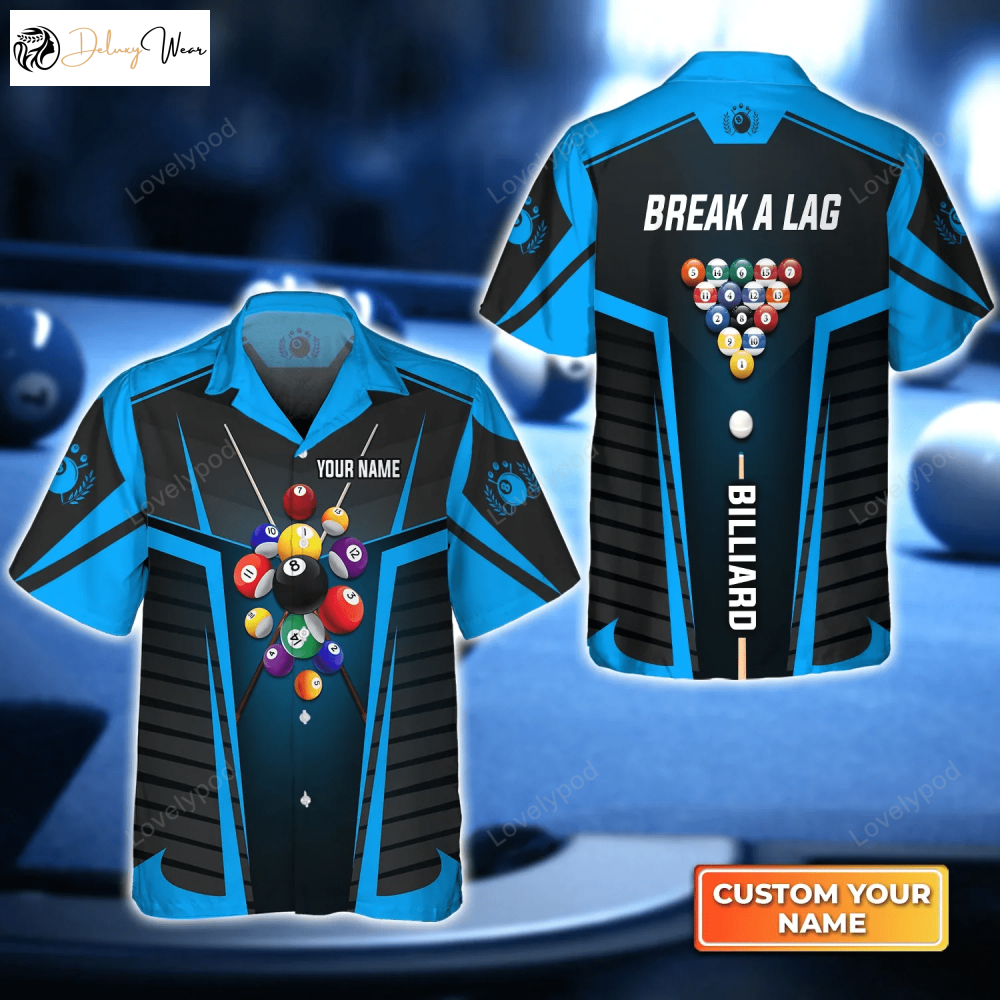 Lag Team Blue 3D Hawaiian Shirt: Perfect Billiard Team Apparel & Player Gear