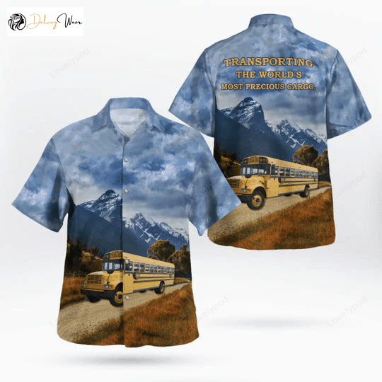 Bus Hawaiian Shirt: Cool Summer Gift for School Bus Driver