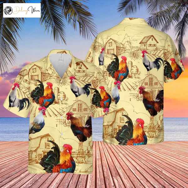 Stylish Hawaiian Chicken Farm Shirt – Perfect Summer Gift for Men & Women
