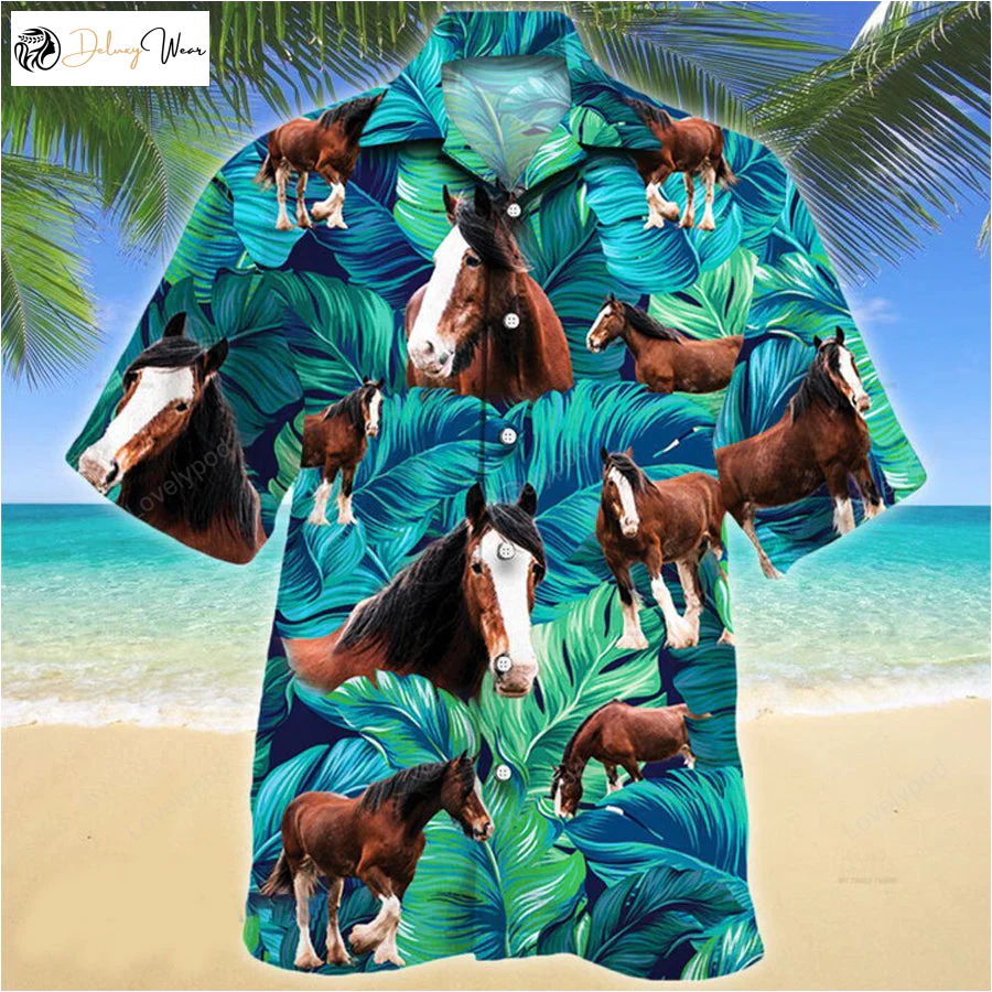 Clydesdale Horse Lovers Hawaiian Shirt – Stylish & Unisex Horse Apparel for Men and Women